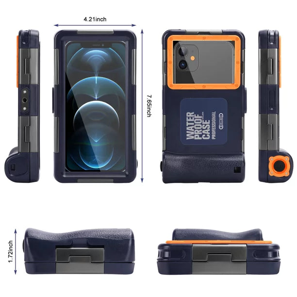 UrbanX Professional [15m/50ft] Swimming Diving Surfing Snorkeling Photo Video Waterproof Protective Case Underwater Housing for   And all Phones Up to 6.9 Inch  with Lanyard
