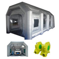 Inflatable Spray Painting Booth Car Paint Portable Cabin with 2 Blowers Tent External 19.6*9.8*8.2ft