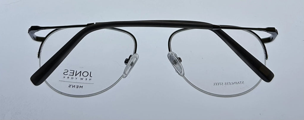 Jones New York Mens Gunmetal Rimless Metal Eyewear Aviator Frame. . 53mm