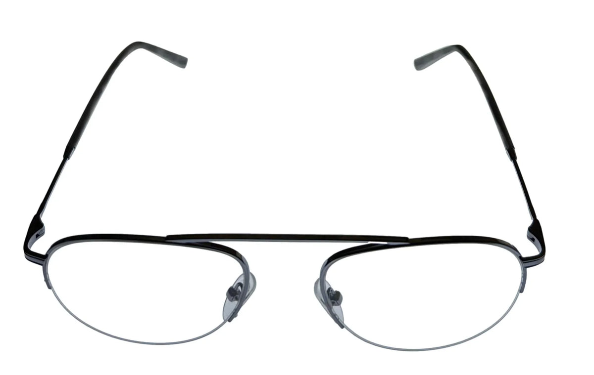 Jones New York Mens Gunmetal Rimless Metal Eyewear Aviator Frame. . 53mm