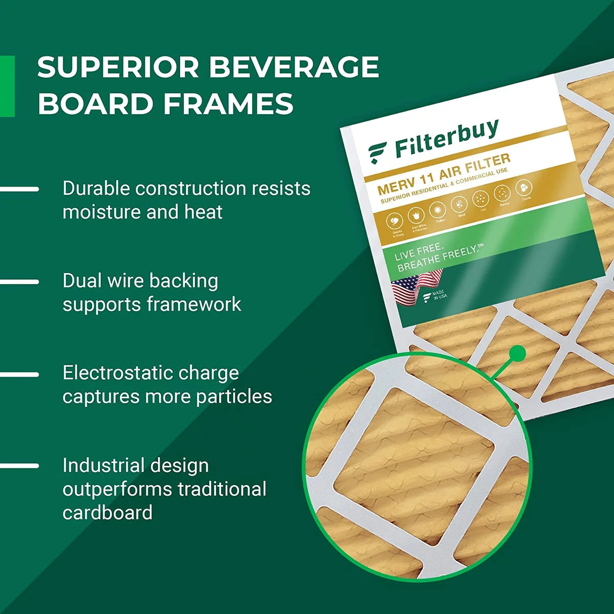 Filterbuy 12x12x4  11 Pleated   Furnace Air Filters (2-Pack)