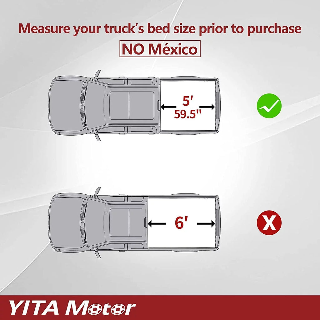 Ledkingdomus 5 ft Bed Soft Roll Up Truck Bed Tonneau Cover designed for with 2005-2023 Nissan Frontier Truck Top with Lamp
