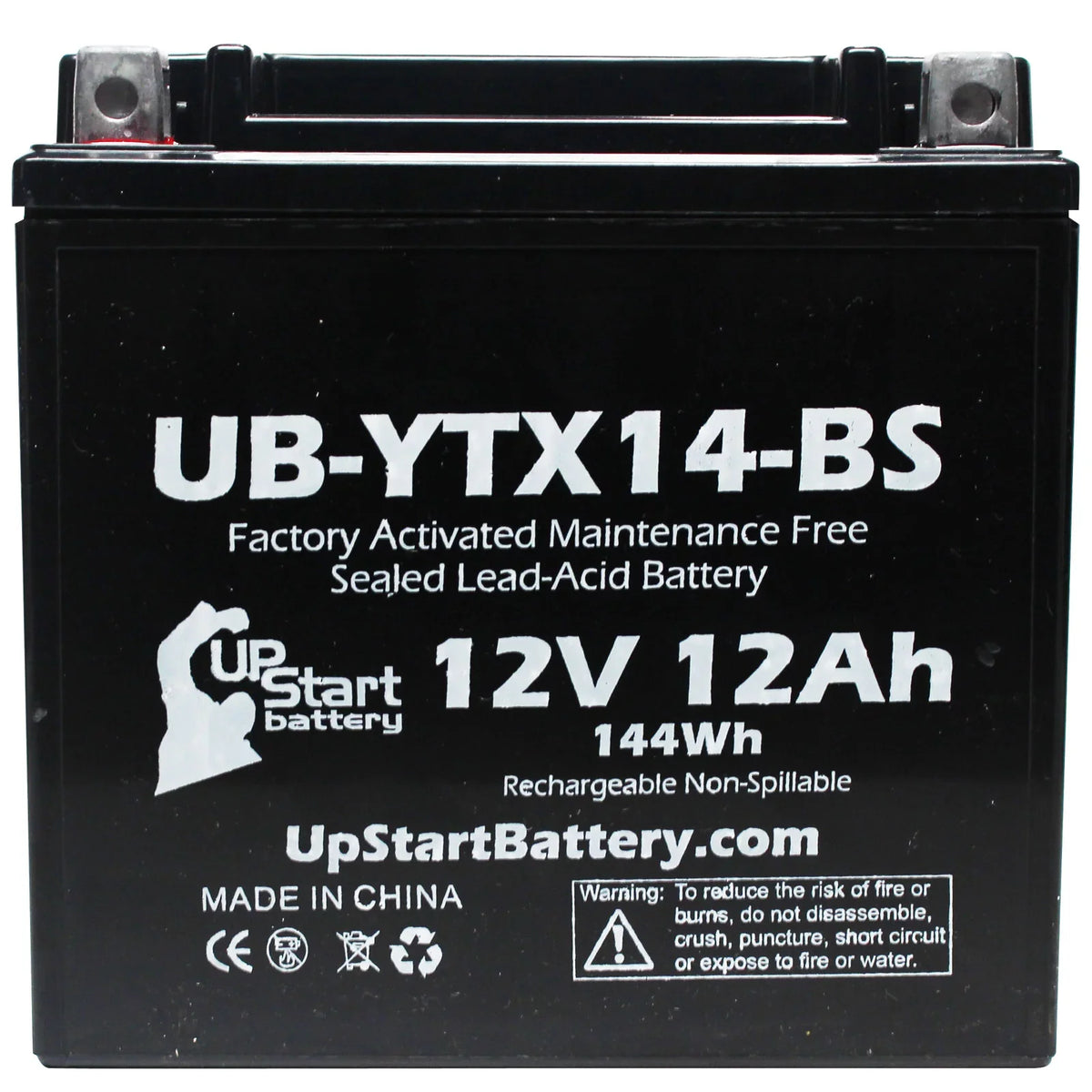 5-Pack UpStart Battery Replacement for 2010  ,  800  Factory Activated, Maintenance Free, Motorcycle Battery - 12V, 12AH, --