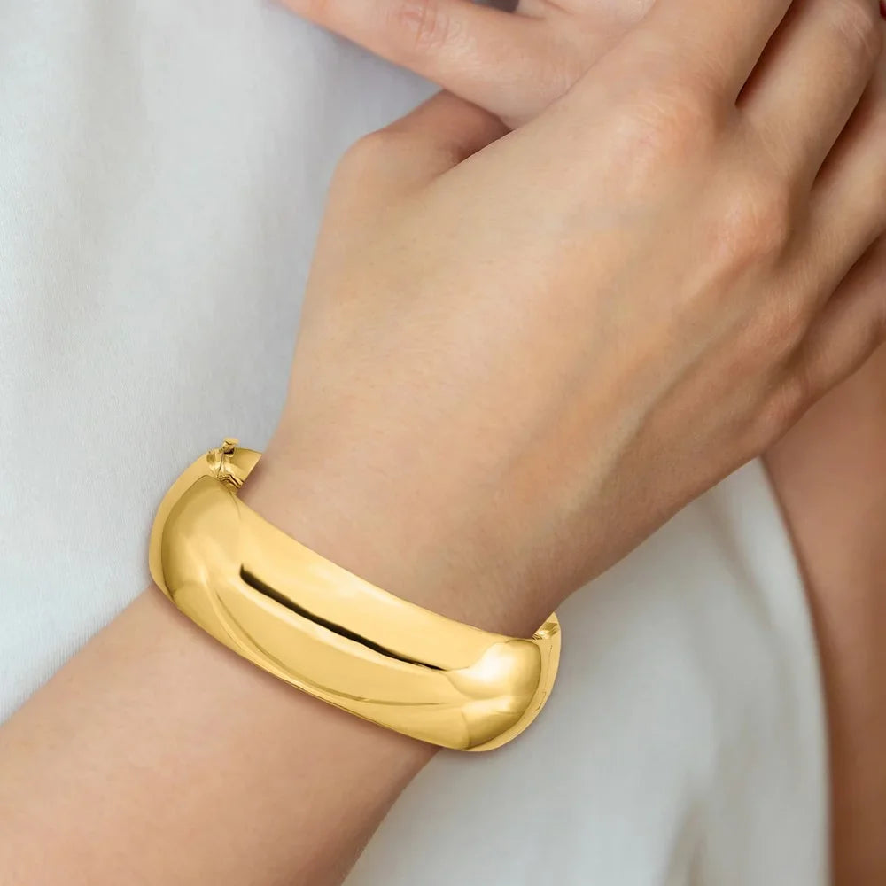 14k 13/16 Oversize High Polished Hinged Bangle Bracelet /16O